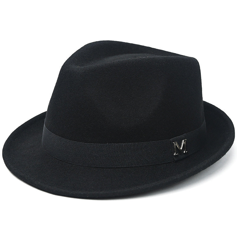 Premium Felt Short-Brim Trilby Hat – Unisex Classic with Metal Accent, 10 Colors
