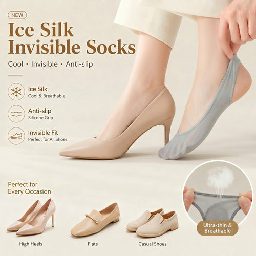 🔥Women's Ice Silk No Show Ultra‐Thin Liners — Invisible Comfort for Every Shoe | 6‐Pair Pack