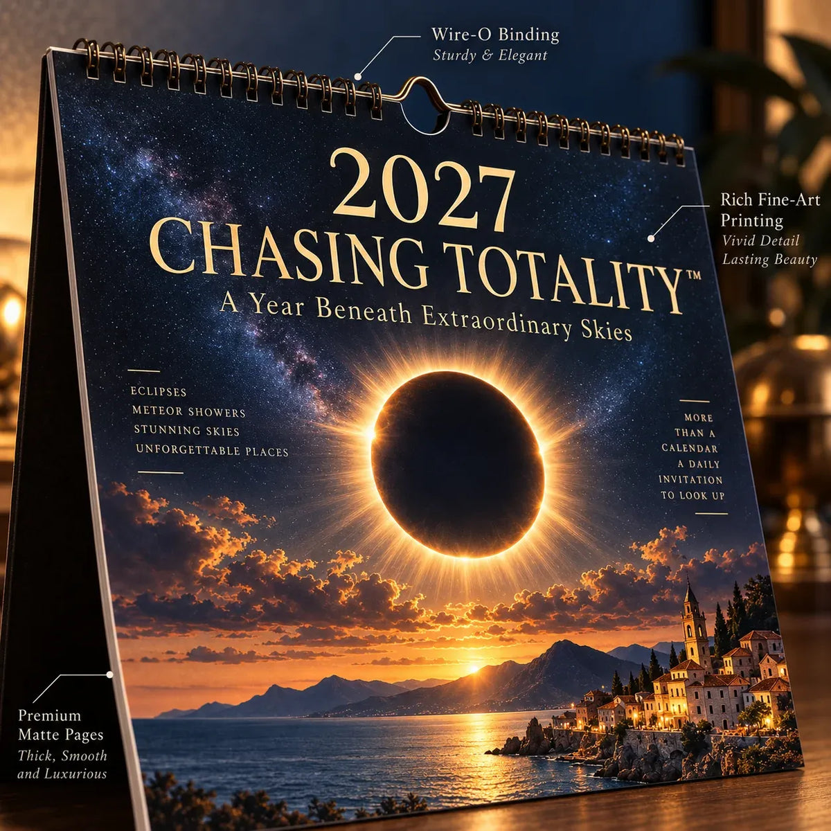 🌌 2027 Chasing Totality™ Celestial Wall Calendar | 12 Extraordinary Skies & August Total Solar Eclipse ✨