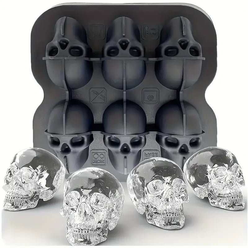 💀DIY Silicone Skull Ice Cube Tray – Giant Slow-Melt Skull for Whiskey & Cocktails – Food-Grade & Multi-Use Mold 🥃