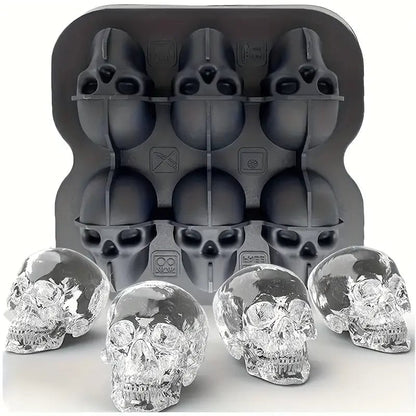 💀DIY Silicone Skull Ice Cube Tray – Giant Slow-Melt Skull for Whiskey & Cocktails – Food-Grade & Multi-Use Mold 🥃