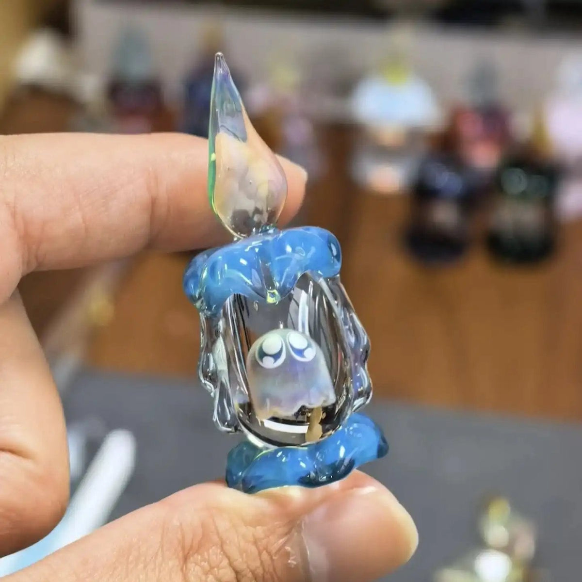 Ghost in Candle Handmade Glass Figurine 👻🕯️