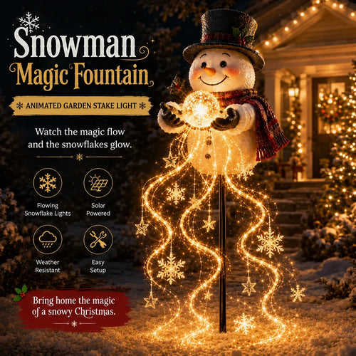 🎄 Snowman Magic Fountain™-Flowing Snowflake LED Christmas Garden Light❄️