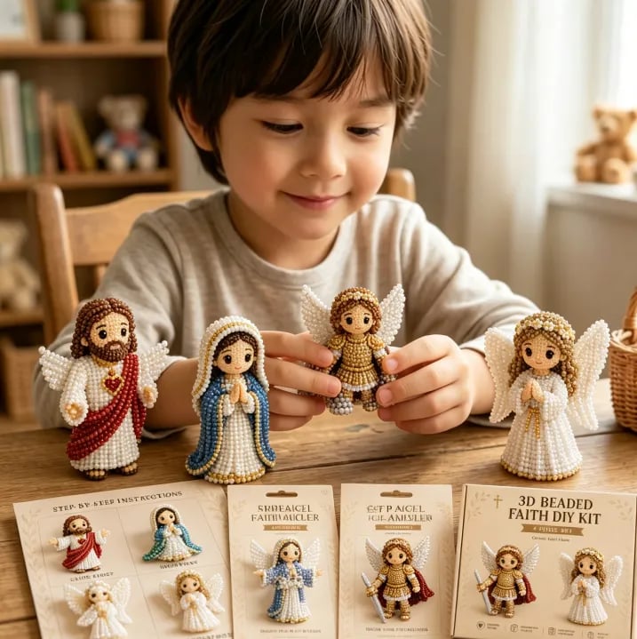 🔥  Tiny 3D Beaded Faith & Angel DIY Kit✨🕊️