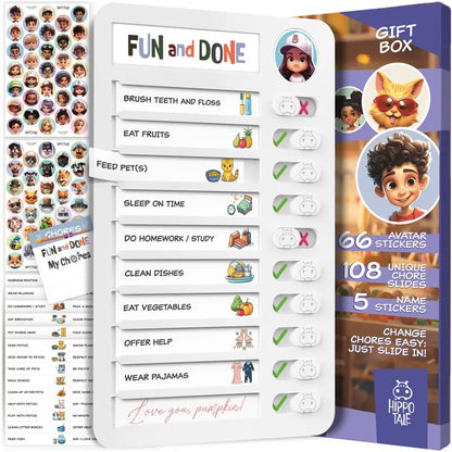 👦FUN and DONE Kids Magnetic Chore Chart 🎯