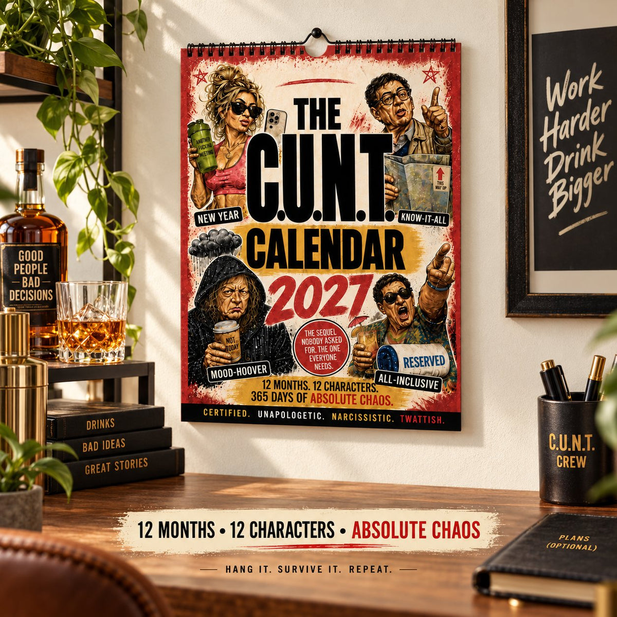 2027 C.U.N.T. Calendar 2.0 - The Calendar That Finally Has A Personality 😈