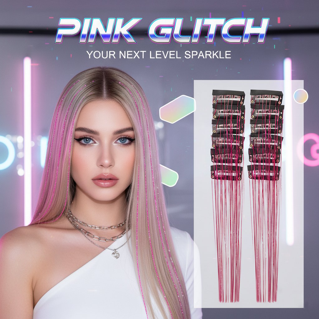 ✨Clip-in Tinsel Hair Extensions(A set of 10pieces)