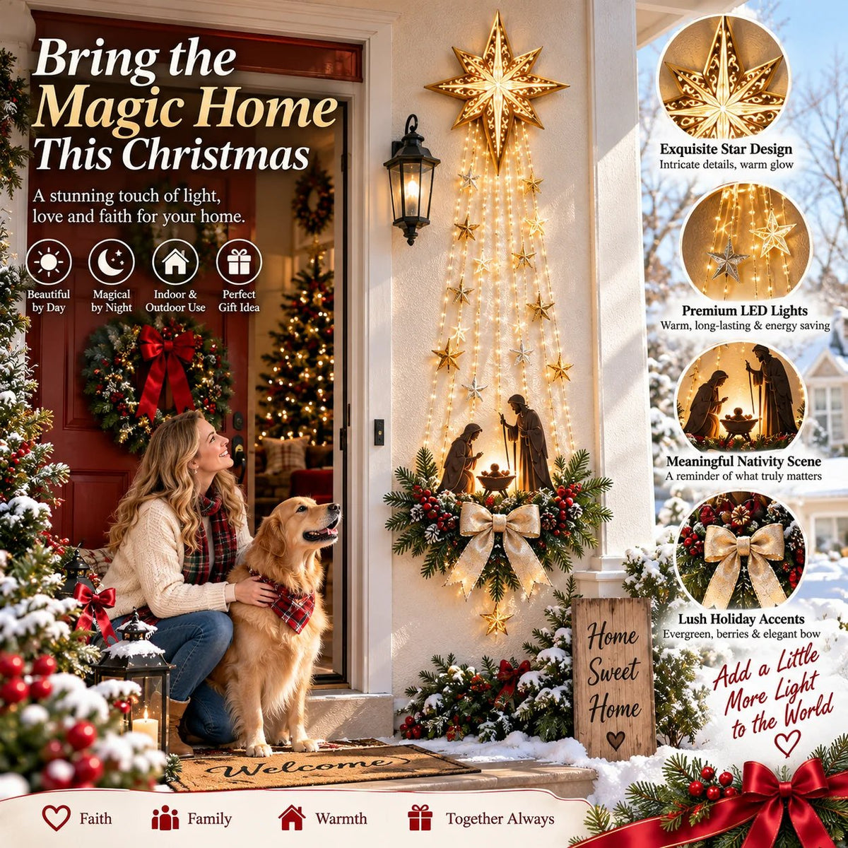 ✝️ Bethlehem Star of Faith – Lighted Nativity Wall Decor✝️✝️