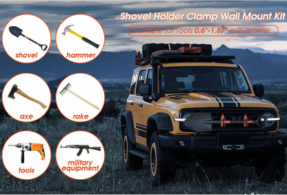 🛠️ Heavy Duty Metal Rubber Shovel Mount Kit