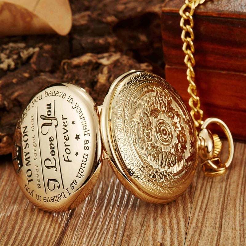 ⏱️💕"TO MY SON/ DAUGHTER/ DAD" Quartz Pocket Chain Watch