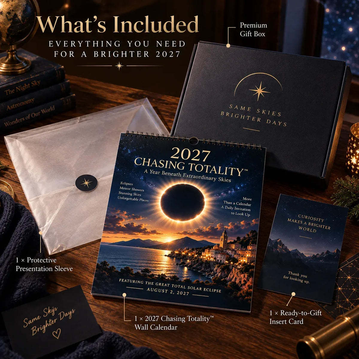 🌌 2027 Chasing Totality™ Celestial Wall Calendar | 12 Extraordinary Skies & August Total Solar Eclipse ✨