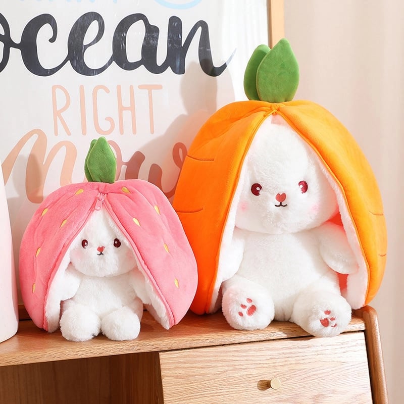 🐰Easter Early Sale 49% OFF🍓Strawberry Bunny Transformed into Little Rabbit🎀 Fruit Doll Plush Toy🐰