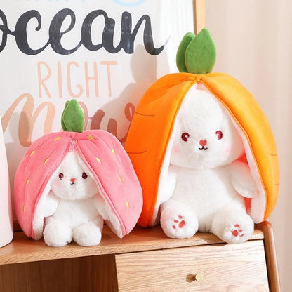 🐰Easter Early Sale 49% OFF🍓Strawberry Bunny Transformed into Little Rabbit🎀 Fruit Doll Plush Toy🐰