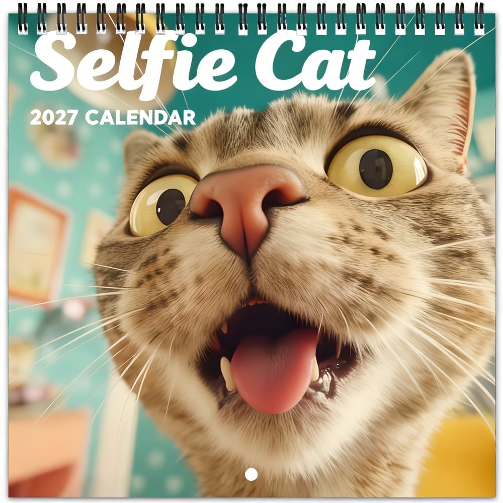 2027 Funny Cat Selfie Wall Calendar – 12 Months of Cute & Hilarious Cat Selfies