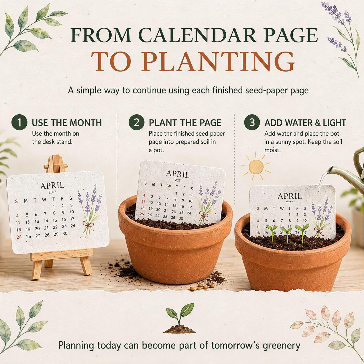 🌱Eco-Friendly Plantable 'Timeless' Seed Calendar 2027 ✨ Plan•Plant•Grow•Enjoy