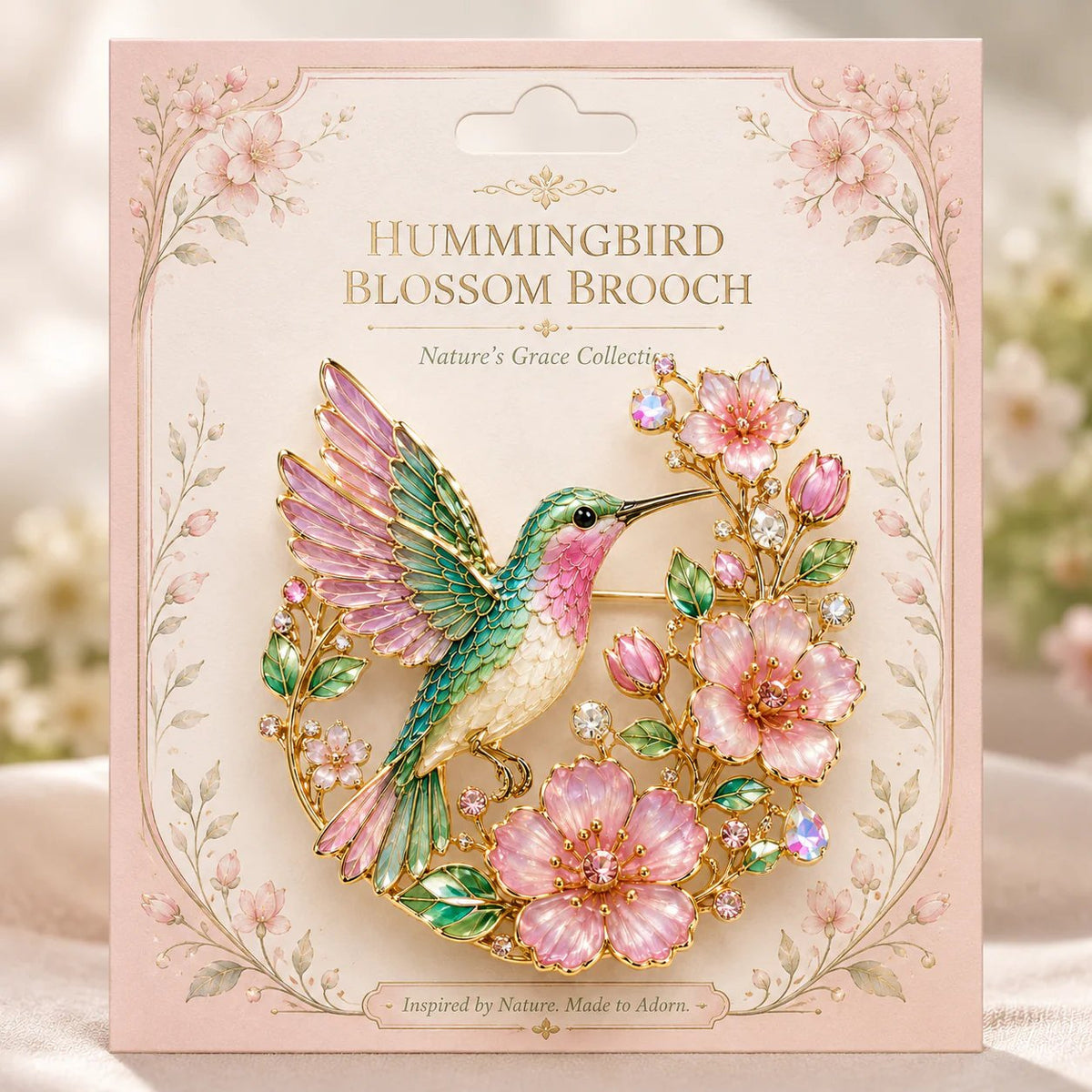 🌸Limited Edition 2026 Hummingbird Blossom Brooch – Elegant Floral Bird Pin Jewelry Gift for Women