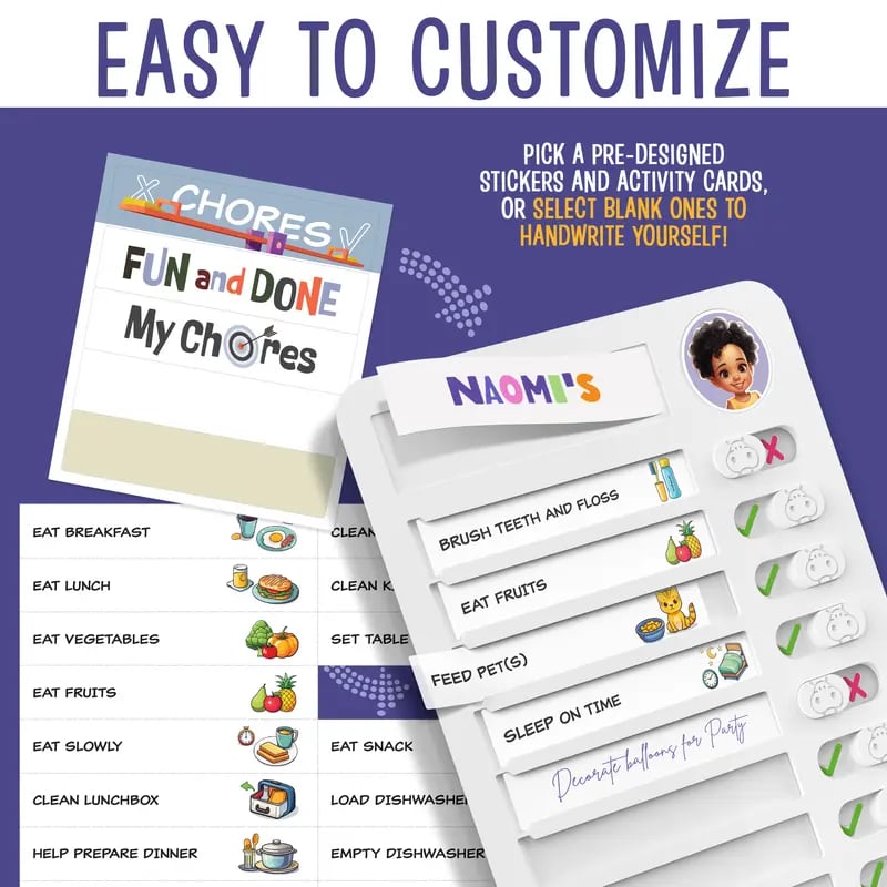 👦FUN and DONE Kids Magnetic Chore Chart 🎯