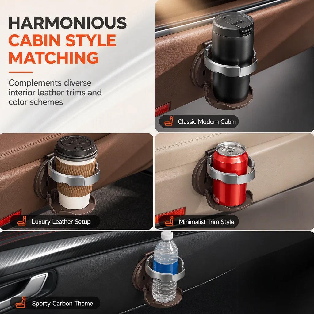 ⏰Multifunctional Foldable Car Door Cup Holder Large Diameter Drink and Water Bottle Storage Rack