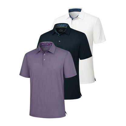 👕3-Pack Men's Performance Polo Shirts -Moisture Wicking🔥