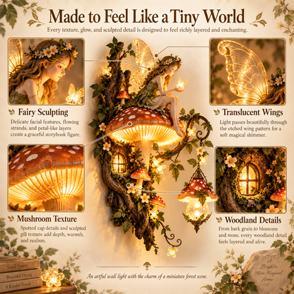 🧚✨ Enchanted Mushroom Fairy Wall Light 🍄🌿