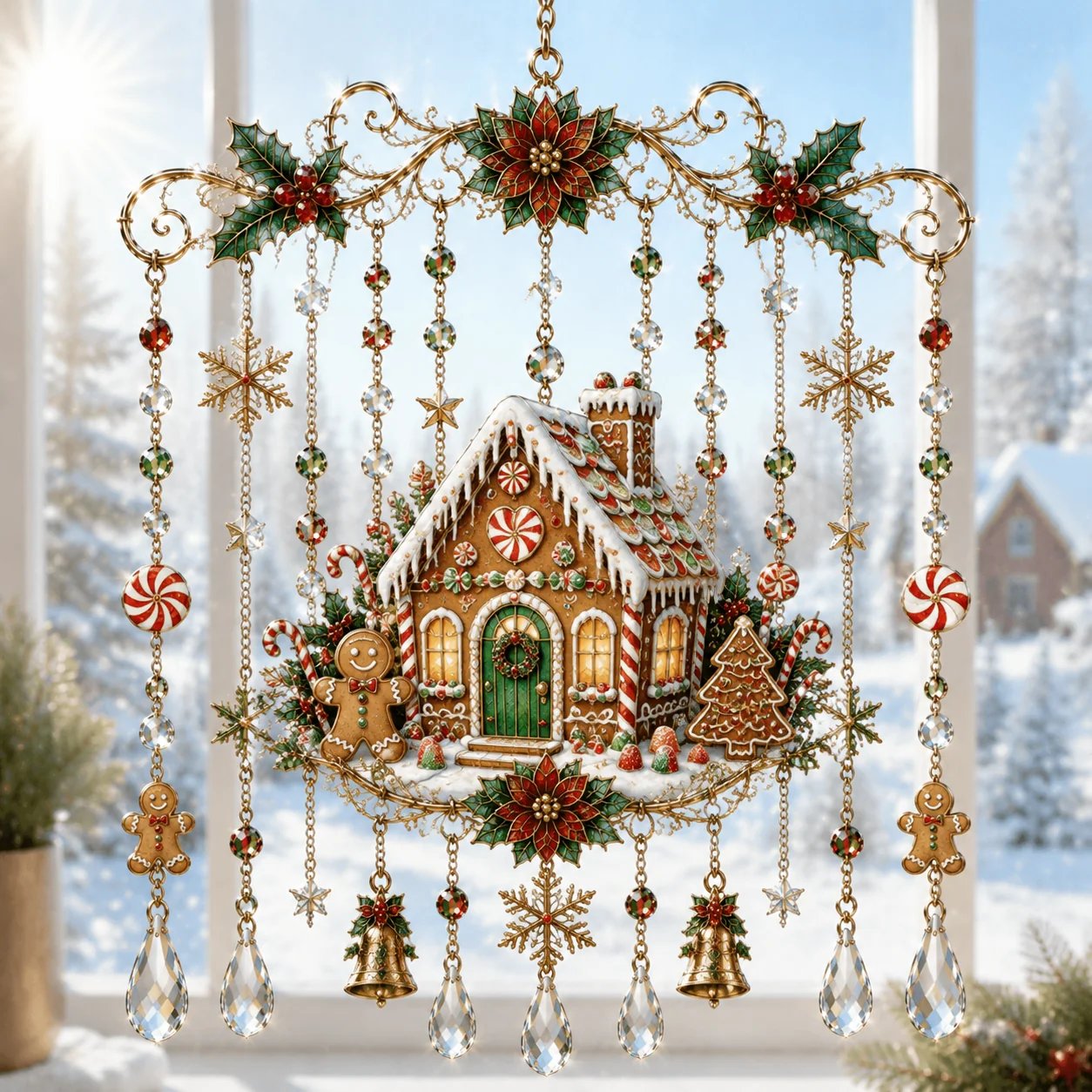 🔥Last Day 49% OFF - 🦌🎄Handmade Christmas Stained Glass Window Hanging | ✨Bring Christmas Magic Home