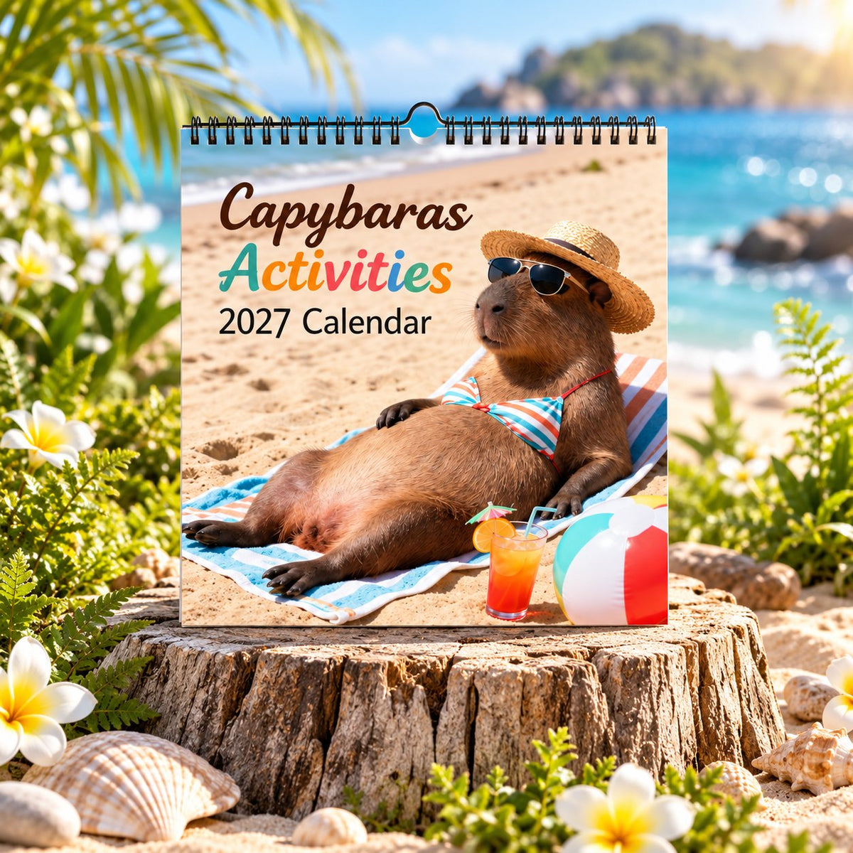 🔥😍📌 2027 Capybara Wall Calendar, Spiral Monthly Planner for Home