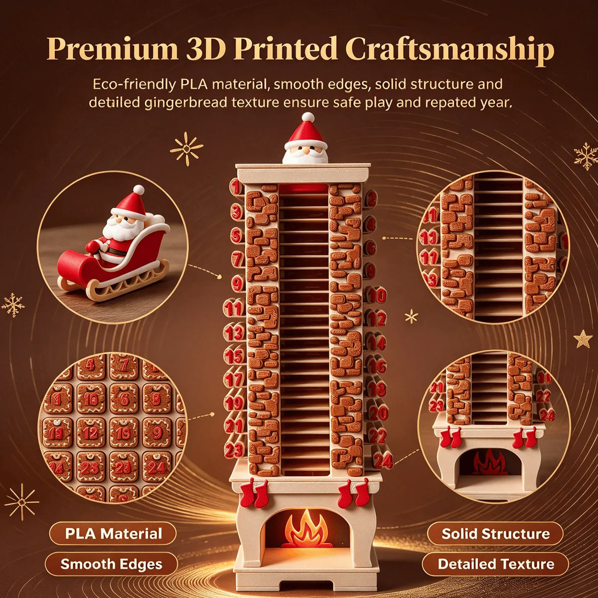 🎄Santa Chimney Advent Calendar – 24-Day Christmas Countdown🎁