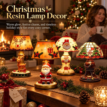🎅 Santa Claus & Reindeer LED Resin Lamp Decoration