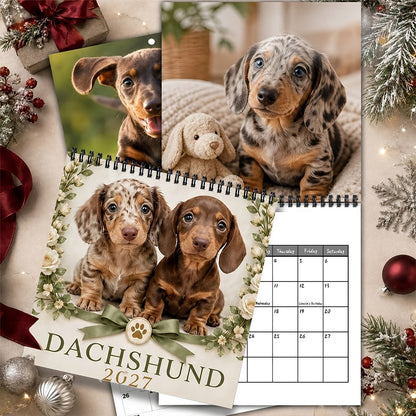 🥰 Spotted Dachshund Calendar 2027, Cute Wall Decor And Gift For Fans