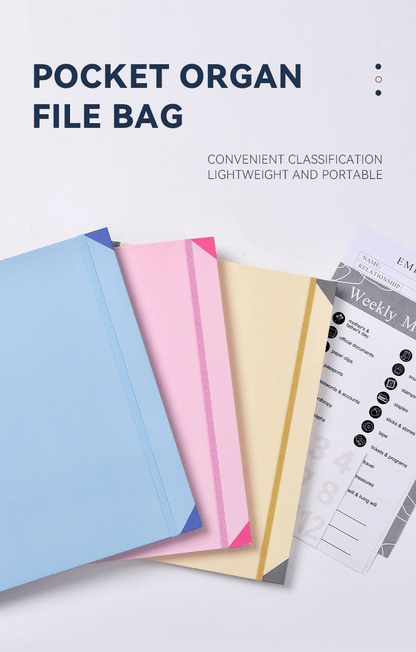 Accordion File Organizer Manila Pocket Document Folder for Passports, Birth Certificates & Important Papers, Office & Home Storage