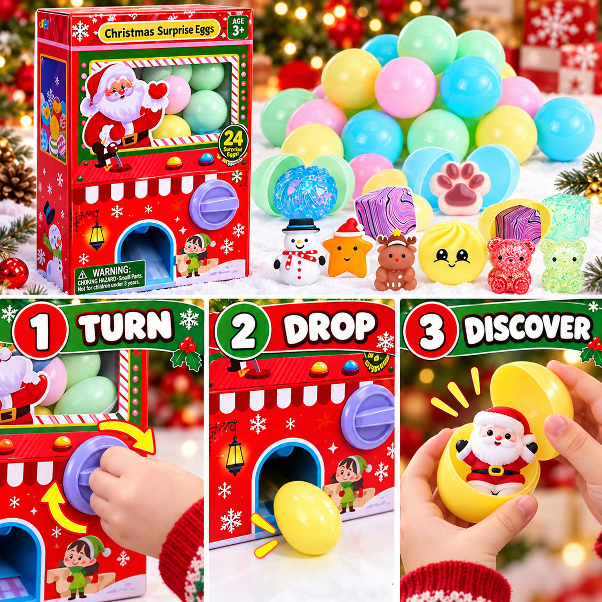 JOYIN Advent Calendar 2026 Christmas Gachapon Squishy Toys 24 Pcs