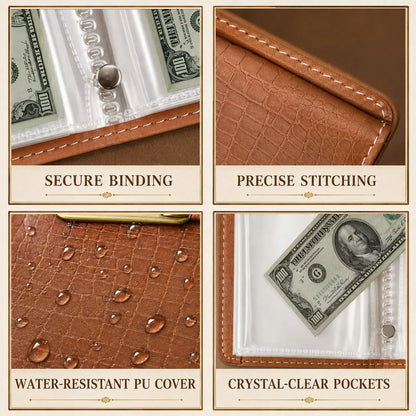 100‑Transparent‑Pocket Currency Collectors Album, Top‑Grade PU Leather📘 - image 10