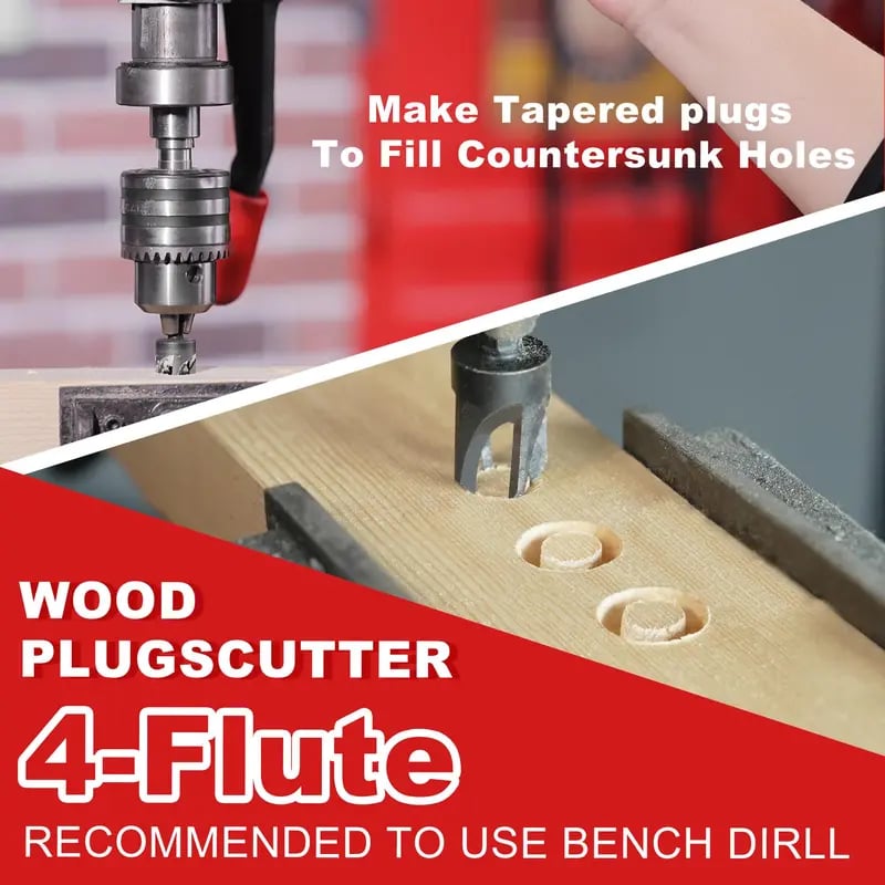 🛠️ Wood Countersink Drill Bit Set with 1/4" Hex Shank – Precision Woodworking Tool Kit