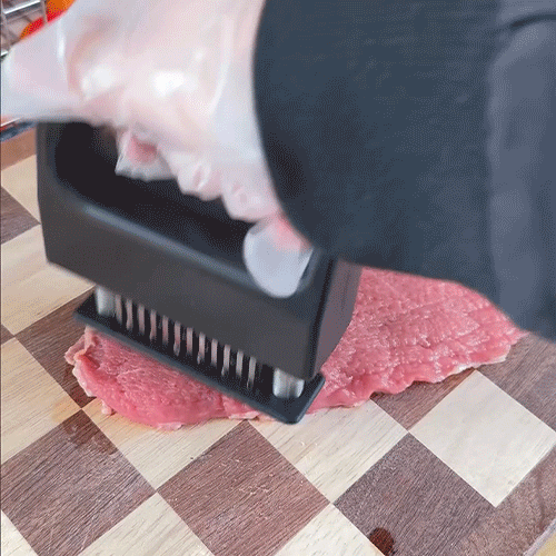 🔪 Spring-Loaded Meat Tenderizer | Professional Kitchen Tool