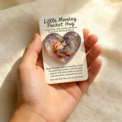 🐵💕Viral Punch Monkey Pocket Hug with Gift Card💌- Emotional Gift for Animal Lovers, Family, Friends, Loved Ones🎁