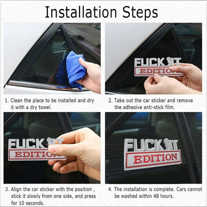 💥F*CK IT Edition Emblem🚗(2 pcs)
