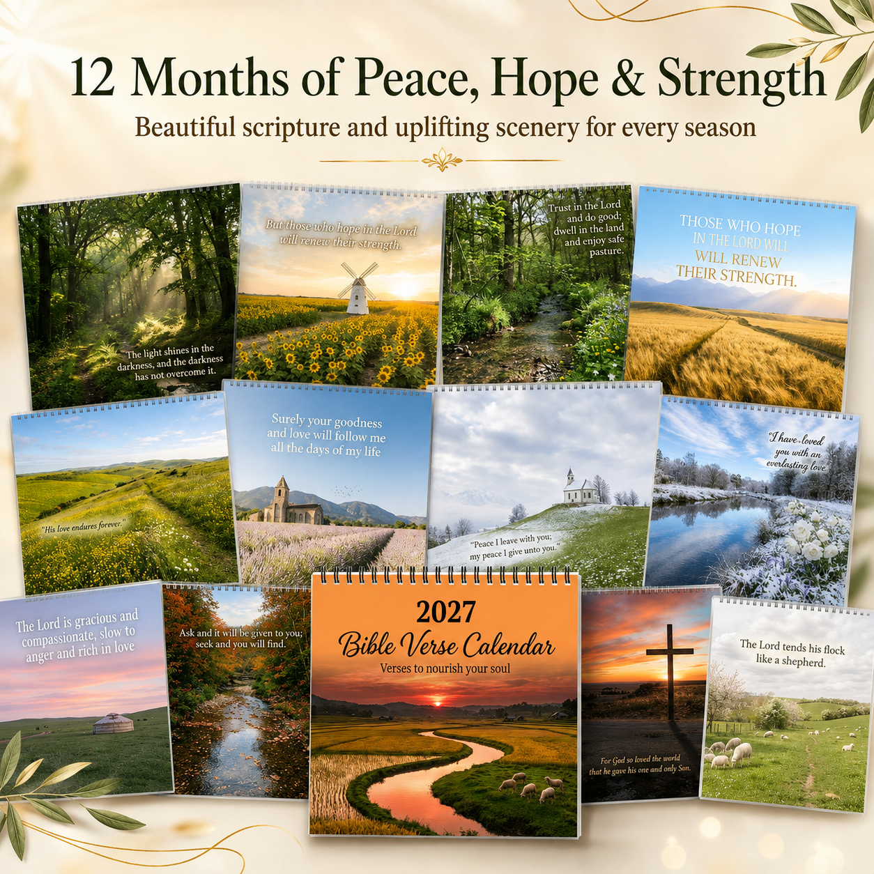 🌿 2027 Bible Verse Calendar — A Year Rooted in Faith ✝️