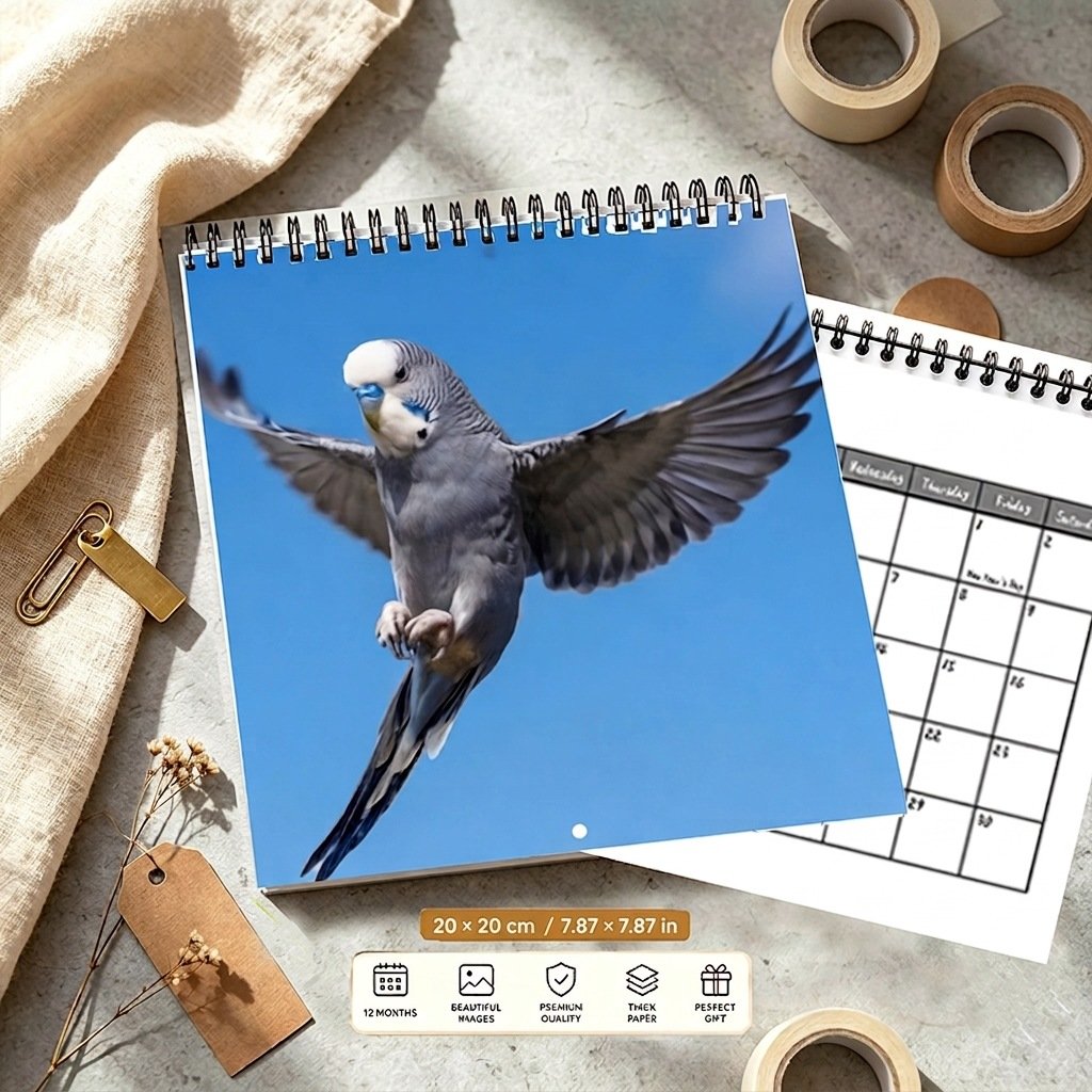 🐦 2027 Budgies Wall Calendar – 12 Months of Colorful Budgie Portraits & Cheerful Everyday Moments