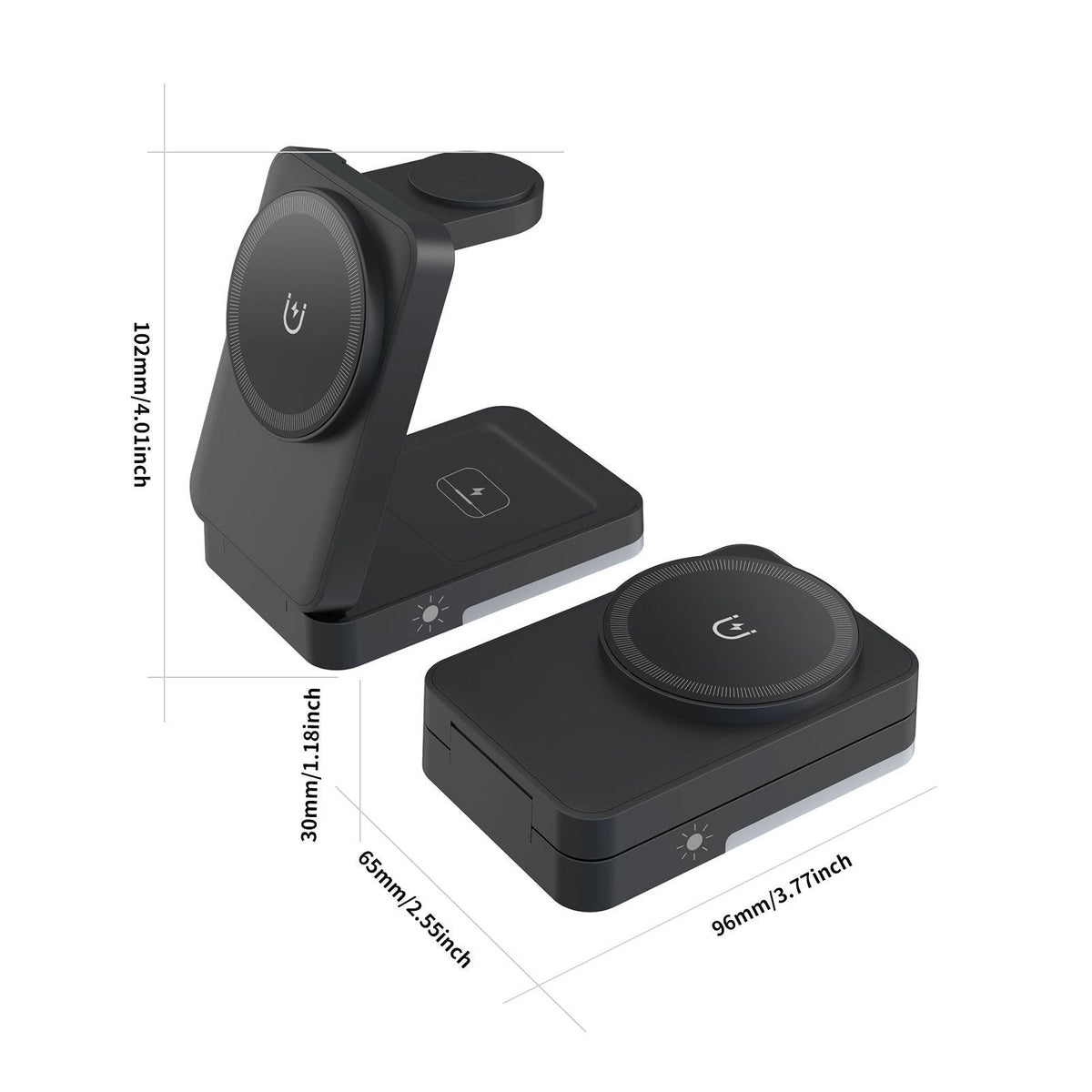 Magnetic 3-IN-1 Wireless Charger Holder for apple watch/airpods/iPhone/Samsung