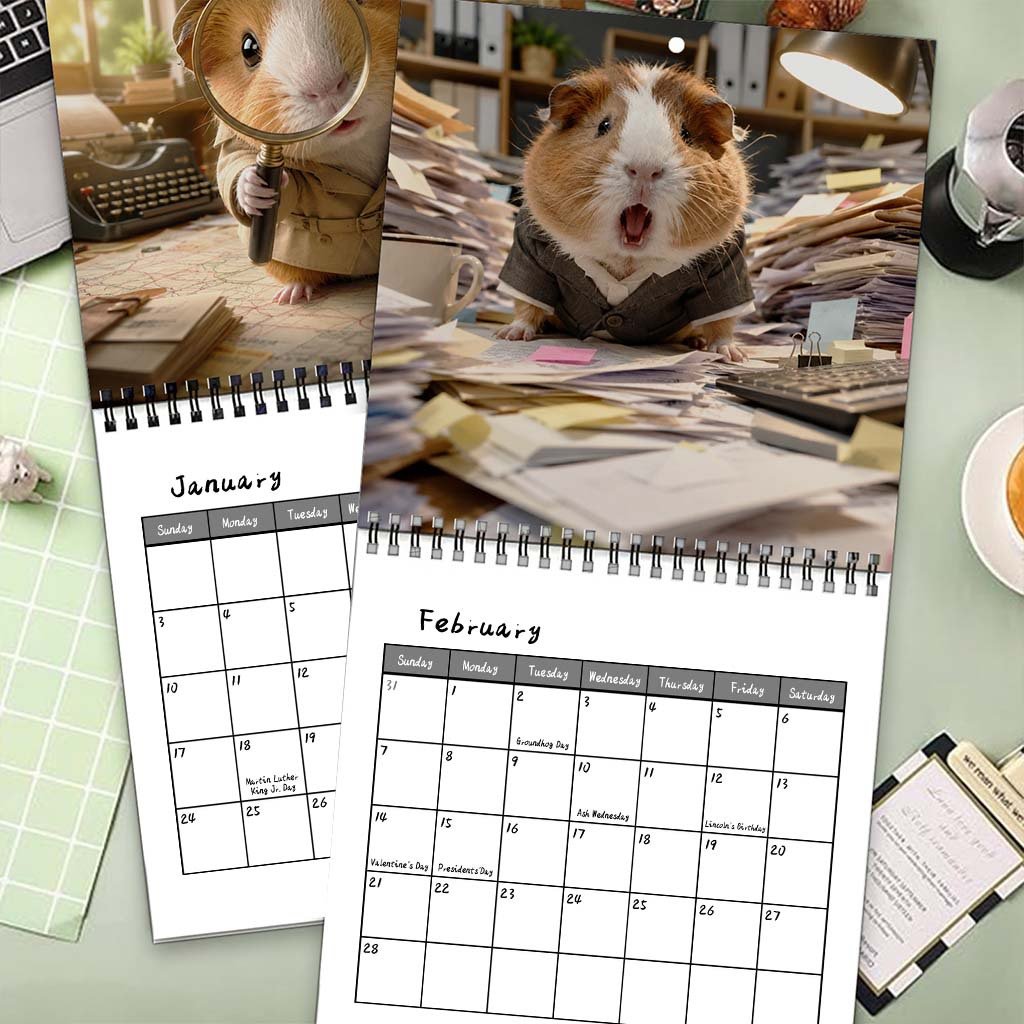 🥰2027 Cute Guinea Pig Adventures Wall Calendar