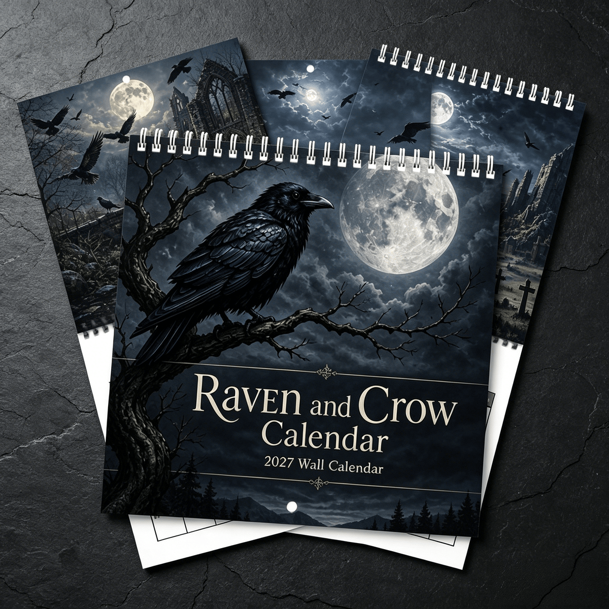 🐦‍⬛Raven & Crow 2027 Wall Calendar — 12 Months of Moonlit Gothic Art🖤