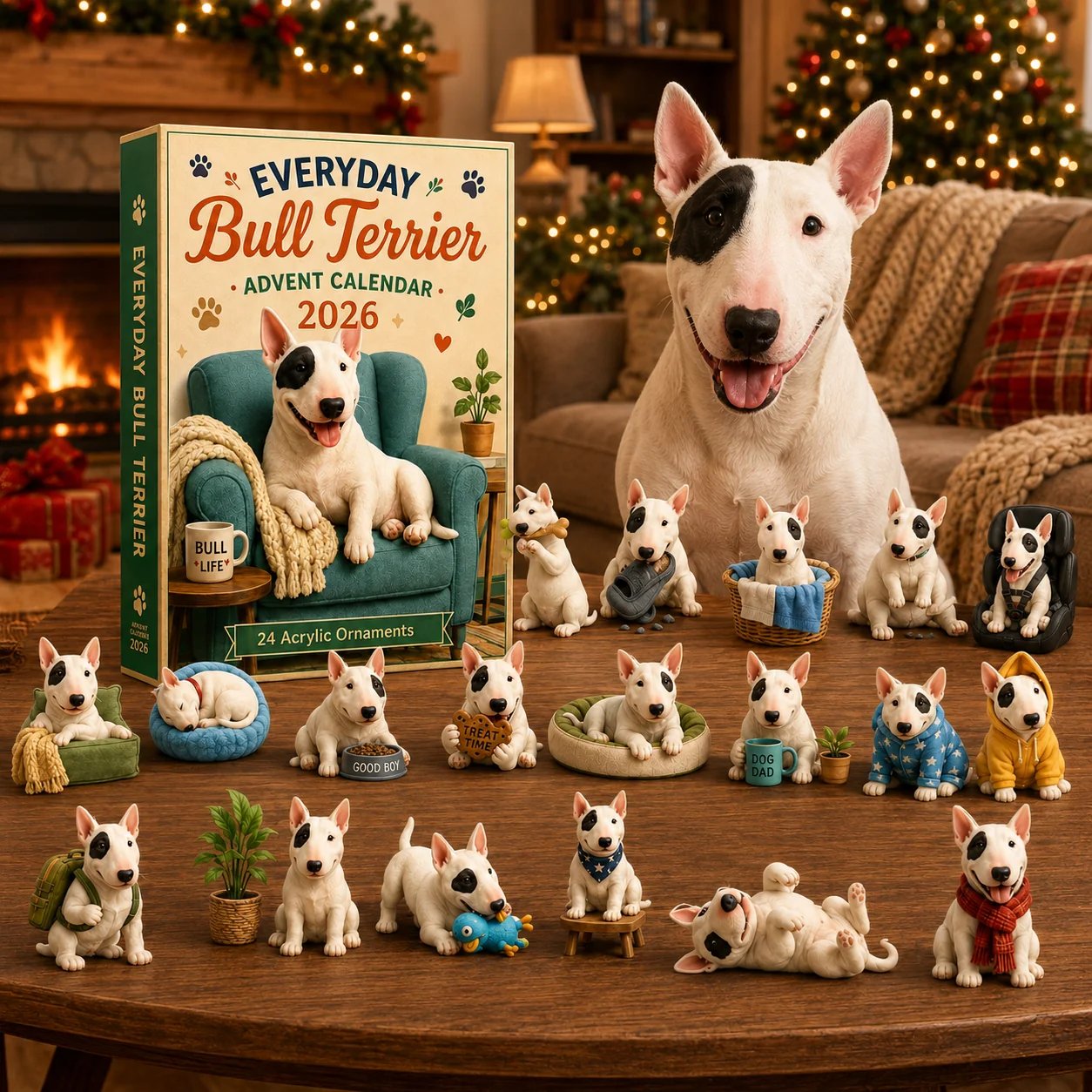 ✨🐶Everyday Bull Terrier Advent Calendar 2026 - 24-Day Festive Countdown