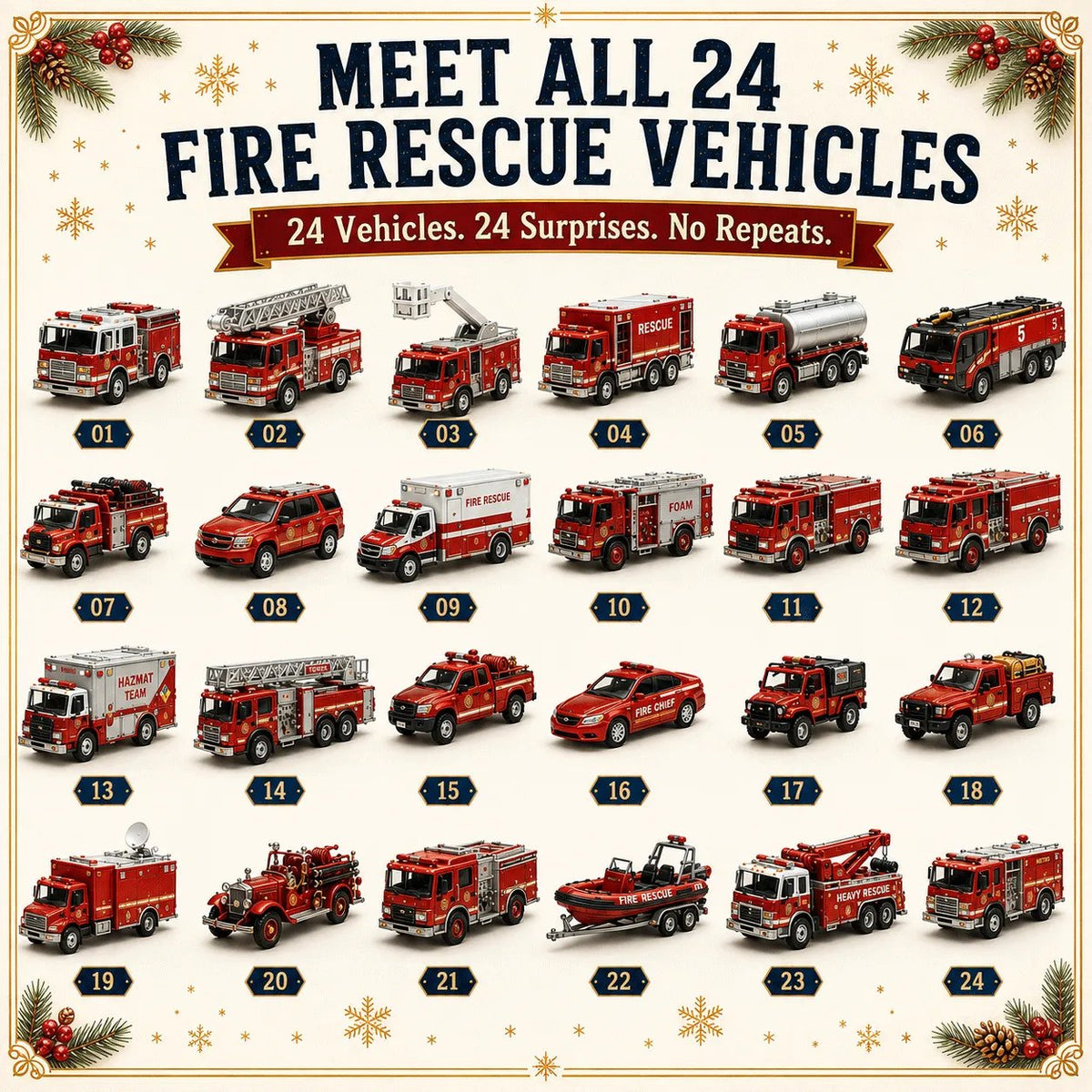 🚚 🎁Build the Fleet™ Collection 24-Day Vehicle Advent Calendar Series | ✨A New Adventure Every Morning
