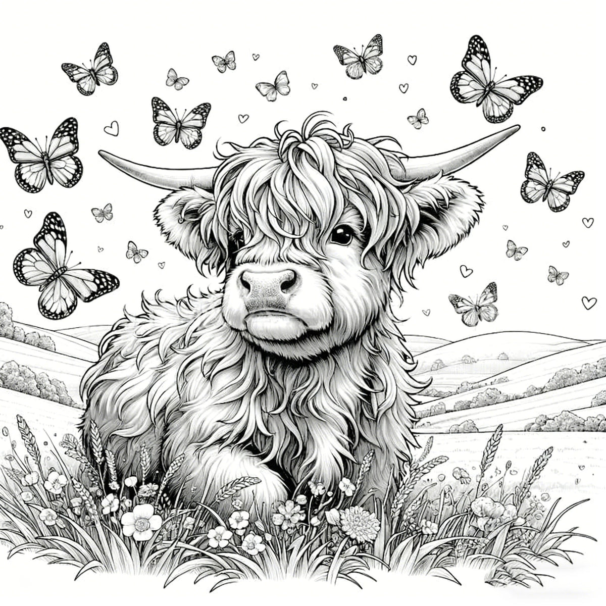 🐮🎨Highland Cow Coloring Book