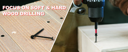 🛠️ Wood Countersink Drill Bit Set with 1/4" Hex Shank – Precision Woodworking Tool Kit