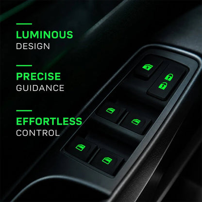💡Car Window Lift Switch Luminous Stickers - Colorful Night Glow Warning Button Decal