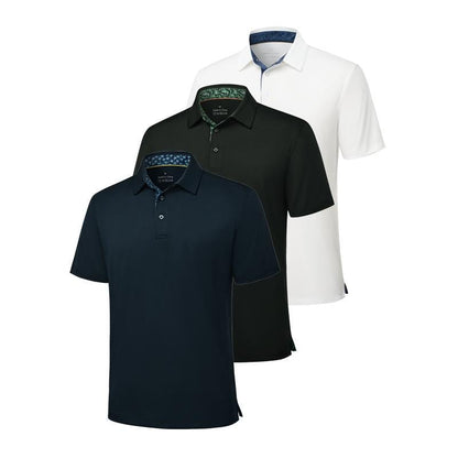 👕3-Pack Men's Performance Polo Shirts -Moisture Wicking🔥