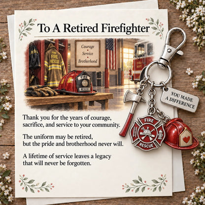 ✨ The 'You Make a Difference' Retirement Appreciation Gift Set – Keychain & Greeting Card ✨