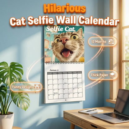 2027 Funny Cat Selfie Wall Calendar – 12 Months of Cute & Hilarious Cat Selfies