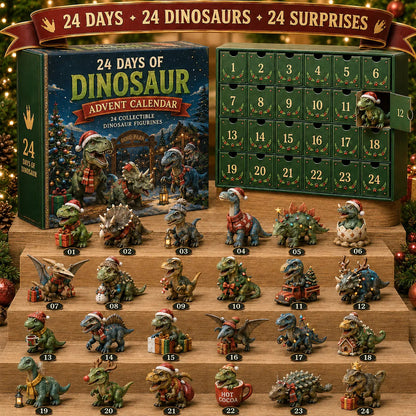 🦖24 Days of Dinosaur Christmas Advent Calendar – 24 Collectible Dino Figurines Holiday Surprises（2D）